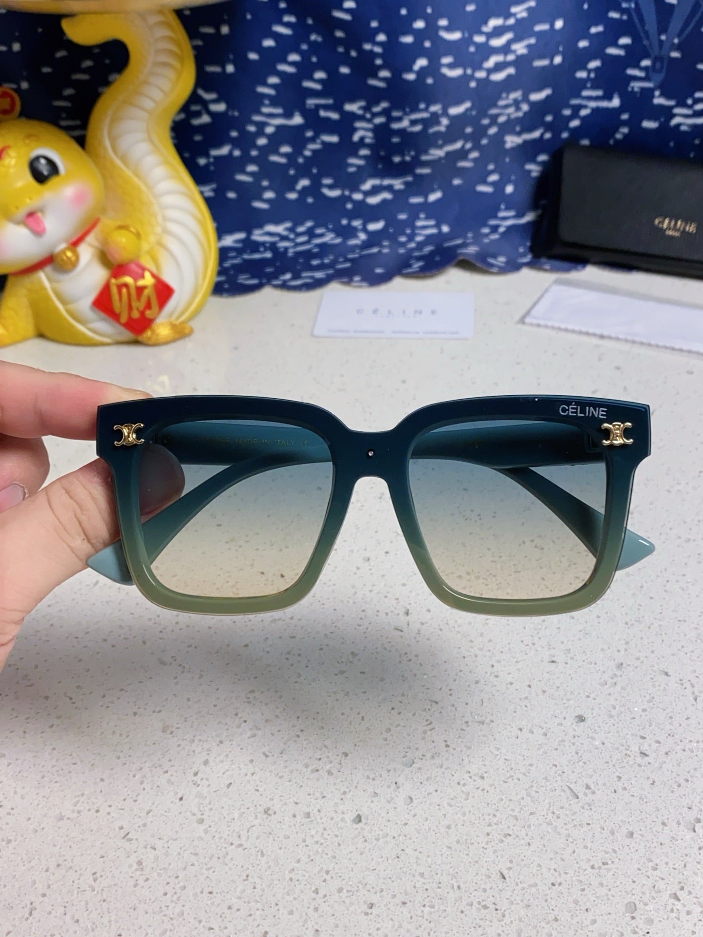 CELINE TRIOMPHE SUNGLASSES 548632 IN BABY BLUE ACETATE