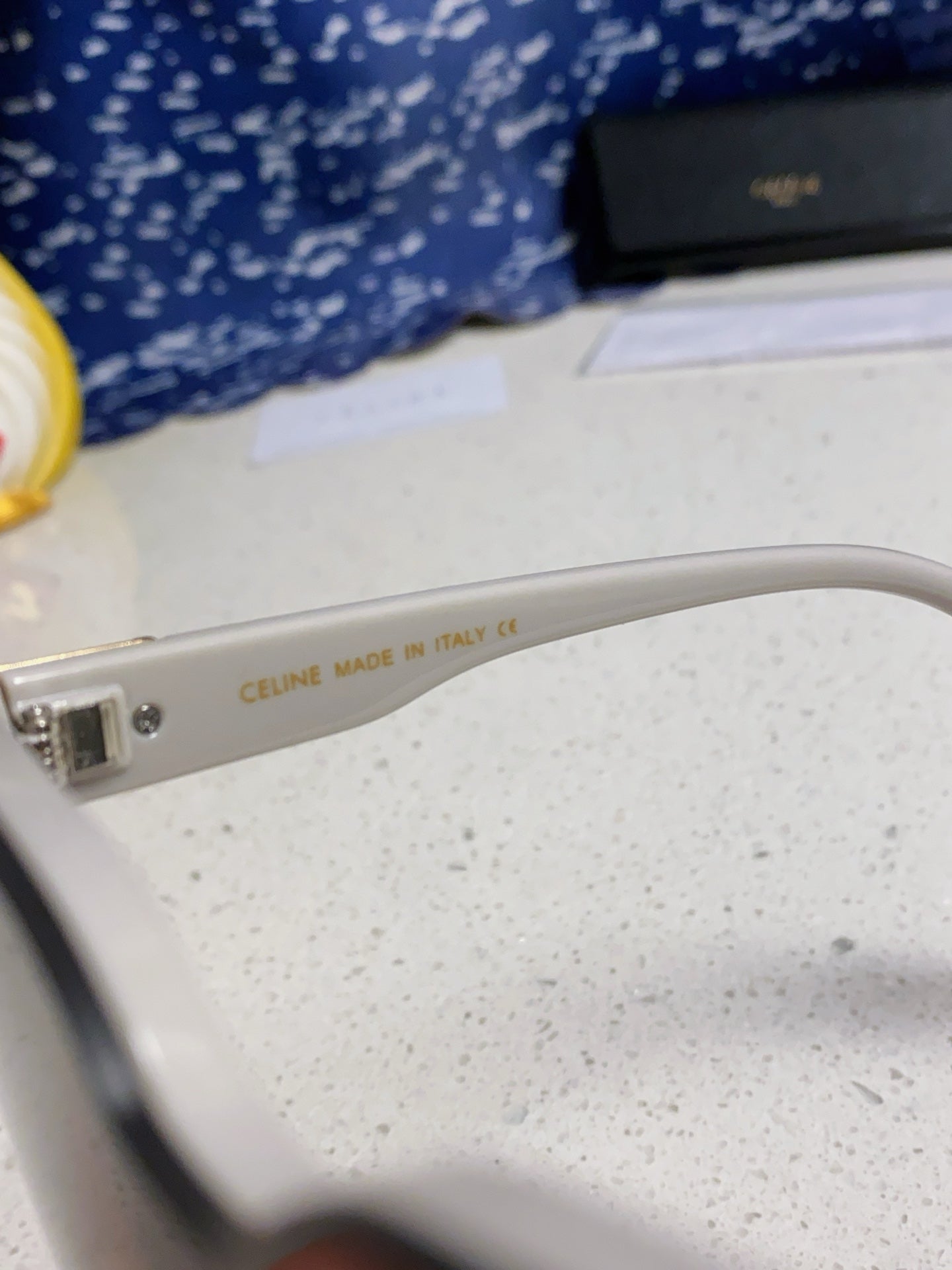 CELINE TRIOMPHE SUNGLASSES 548633 IN IVORY ACETATE