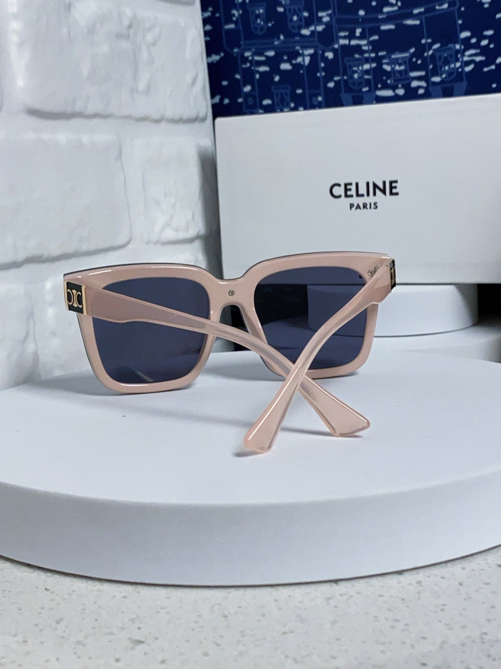CELINE TRIOMPHE SUNGLASSES 548634 IN PINK ACETATE