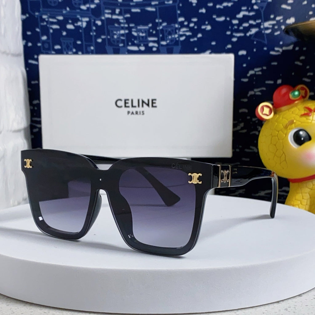 CELINE TRIOMPHE SUNGLASSES 548636 IN BLACK ACETATE GRADIENT SMOKE LENSES