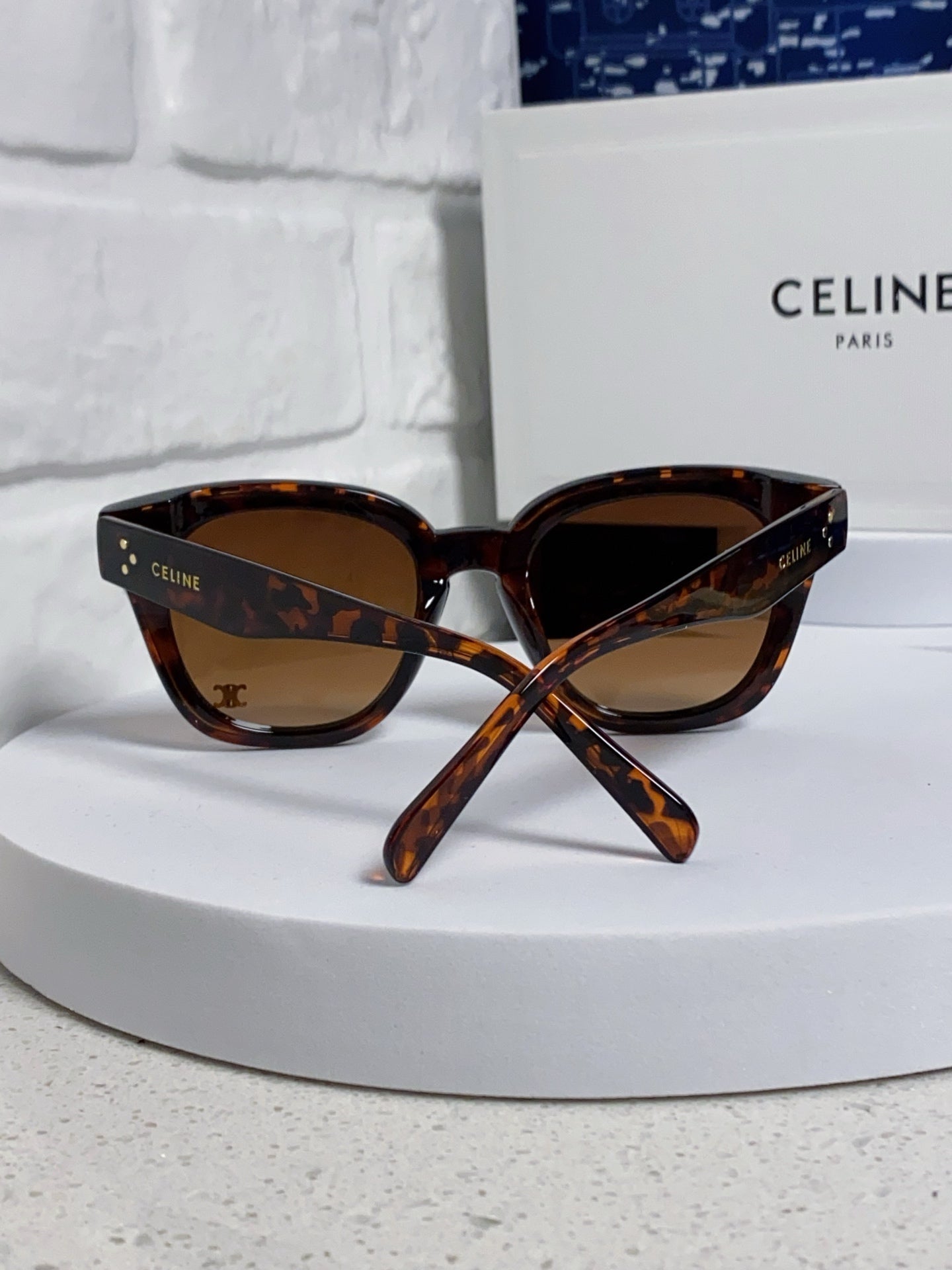 CELINE SQUARE SUNGLASS 575844 IN HAVANA ACETATE