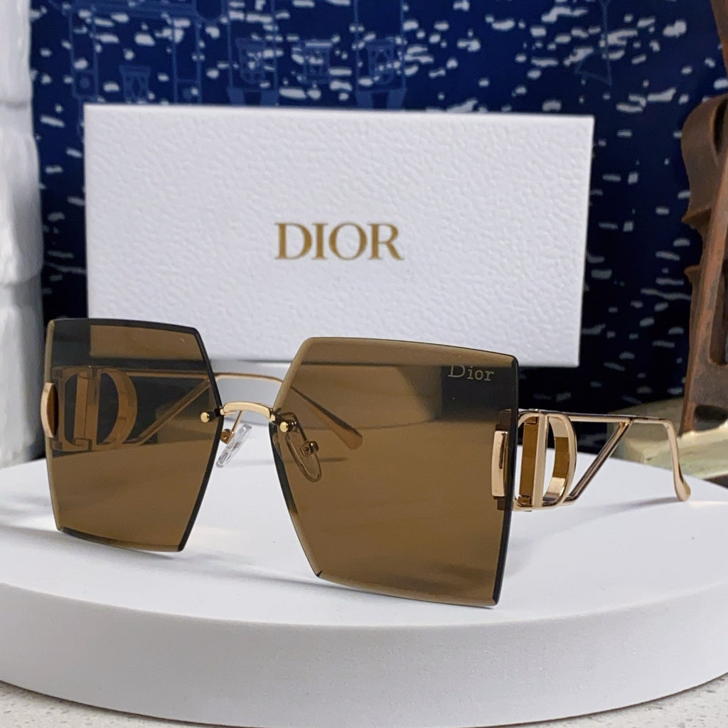 DIOR 30MONTAIGNE S7U SUNGLASS 578108 IN GOLD METAL BROWN LENSES