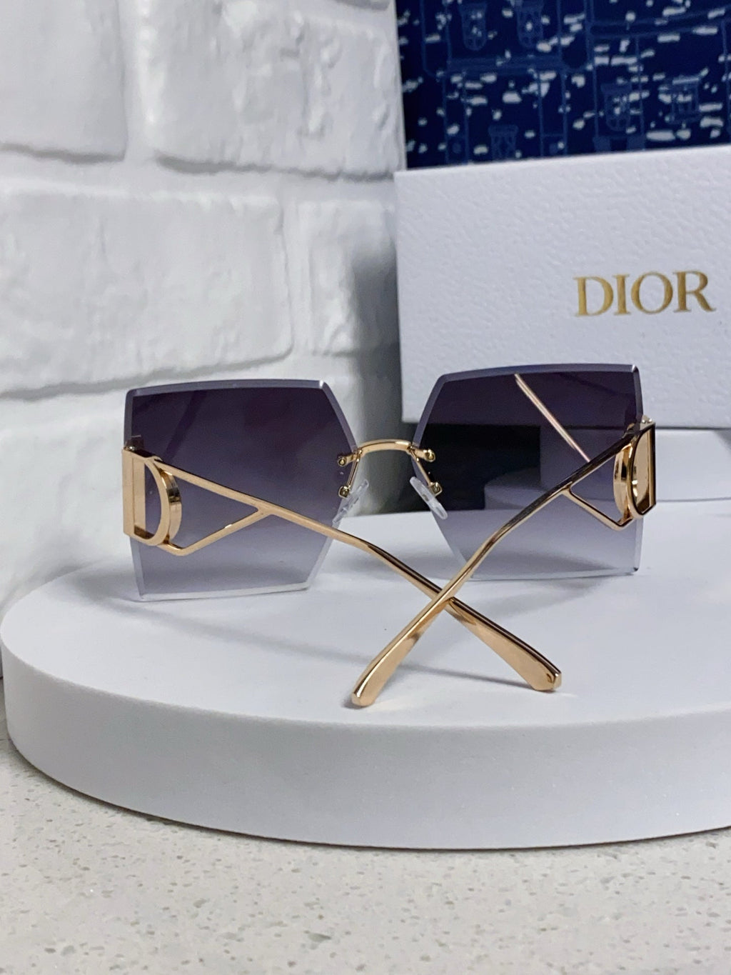 DIOR 30MONTAIGNE S7U SUNGLASS 578109 IN GOLD METAL GREY SMOKE LENSES