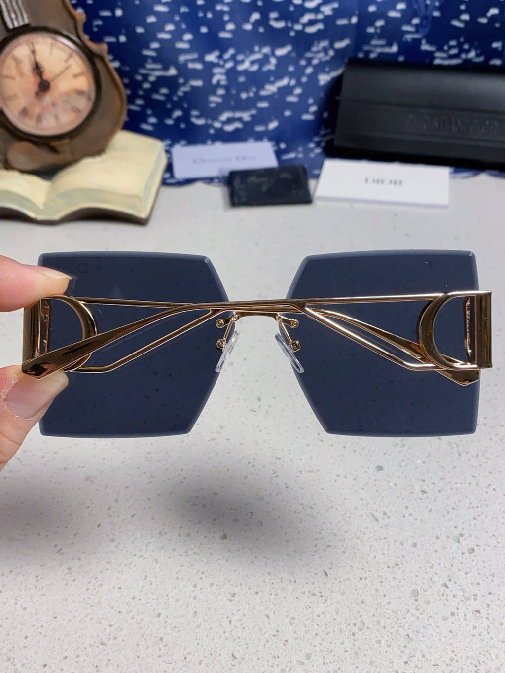 DIOR 30MONTAIGNE S7U SUNGLASS 578110 IN GOLD METAL GREY LENSES
