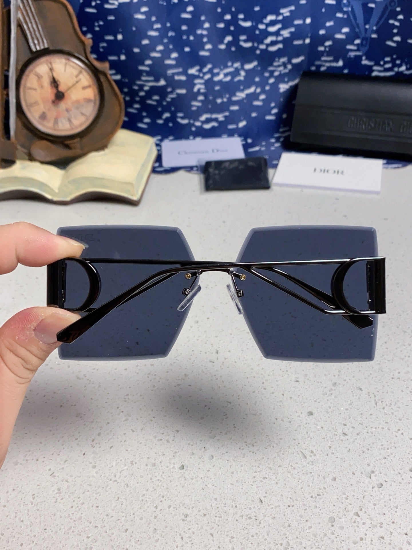 DIOR 30MONTAIGNE S7U SUNGLASS 578111 IN BLACK METAL GREY LENSES