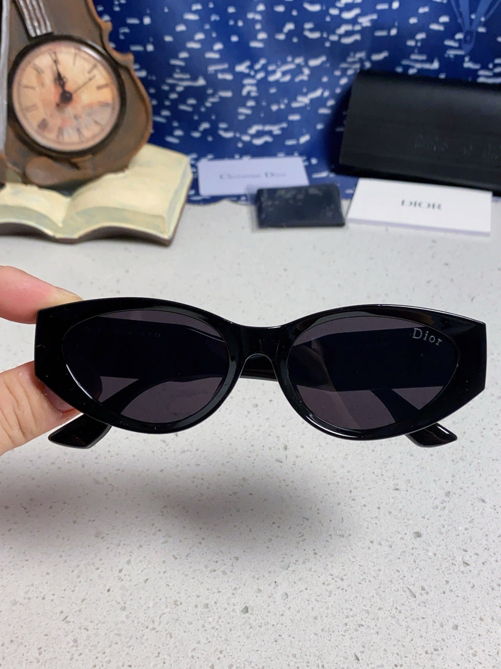 DIOR MONTAIGNE SUNGLASS 578115 IN BLACK ACETATE