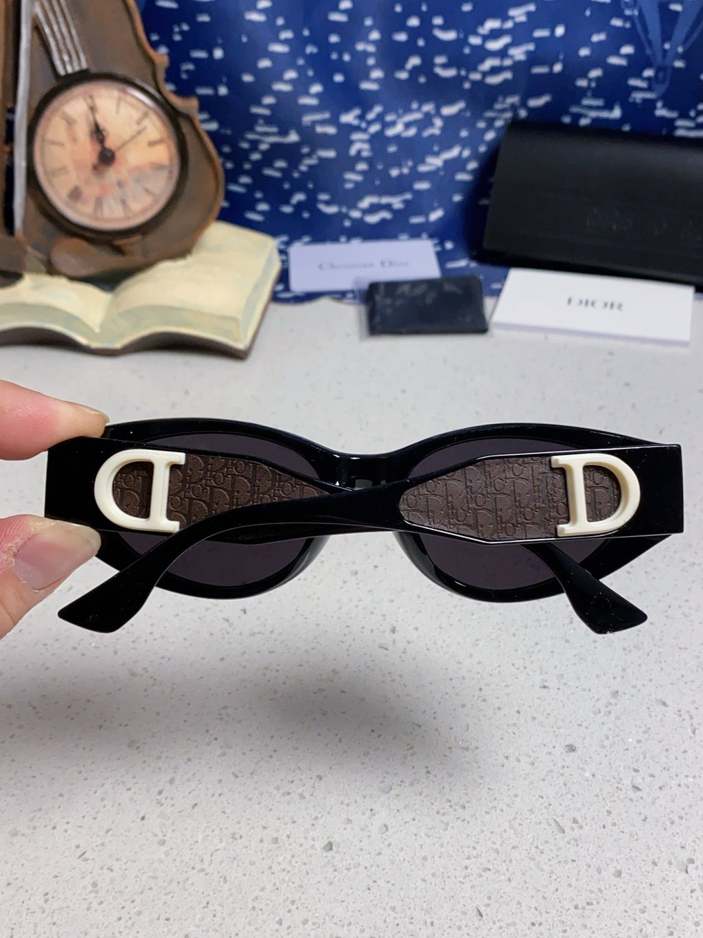 DIOR MONTAIGNE SUNGLASS 578115 IN BLACK ACETATE