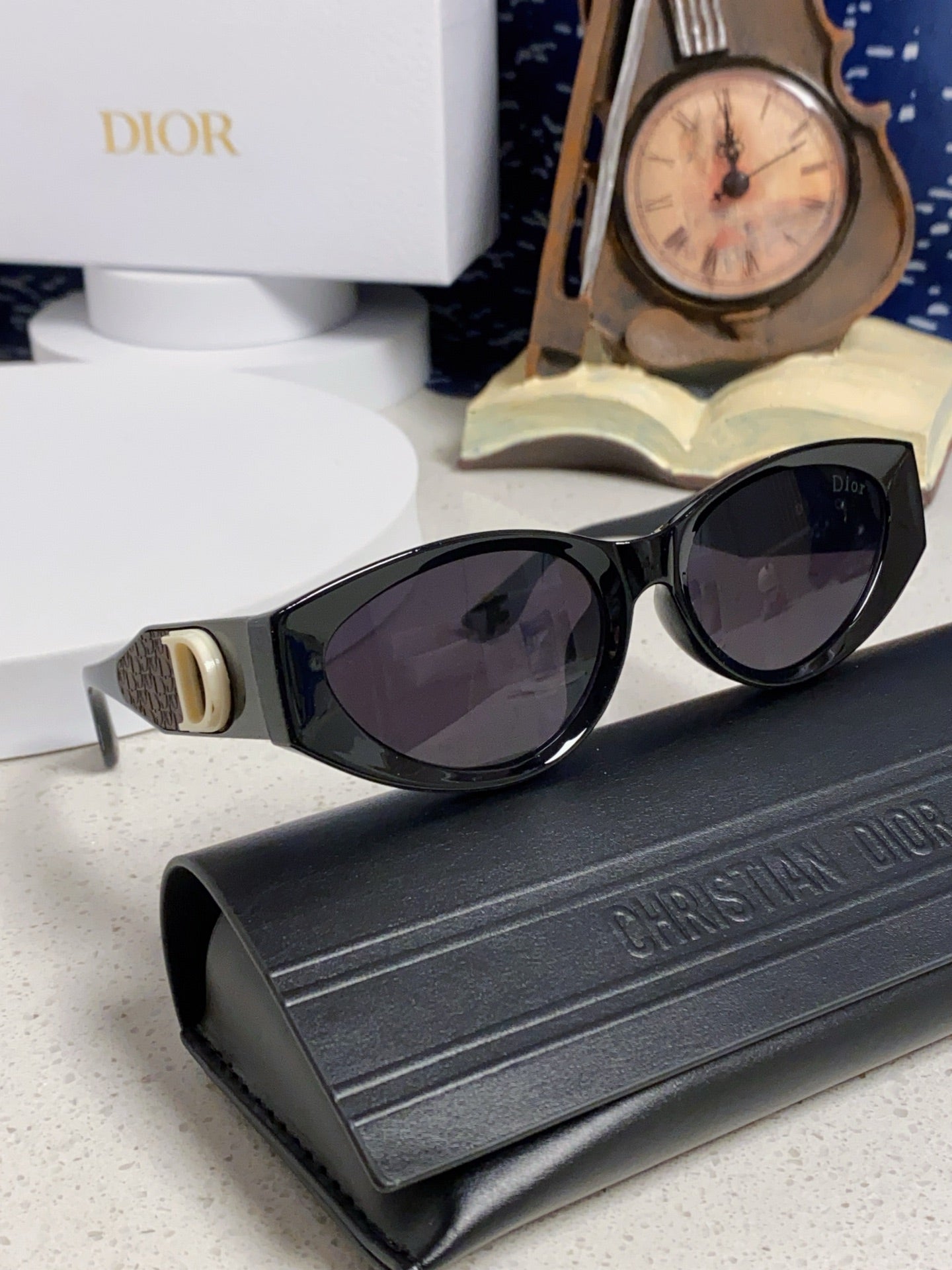 DIOR MONTAIGNE SUNGLASS 578115 IN BLACK ACETATE
