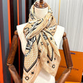 LOUIS VUITTON SAILOR BANDANA SQUARE IN BISQUE BEIGE SILK SCARF 140 CM
