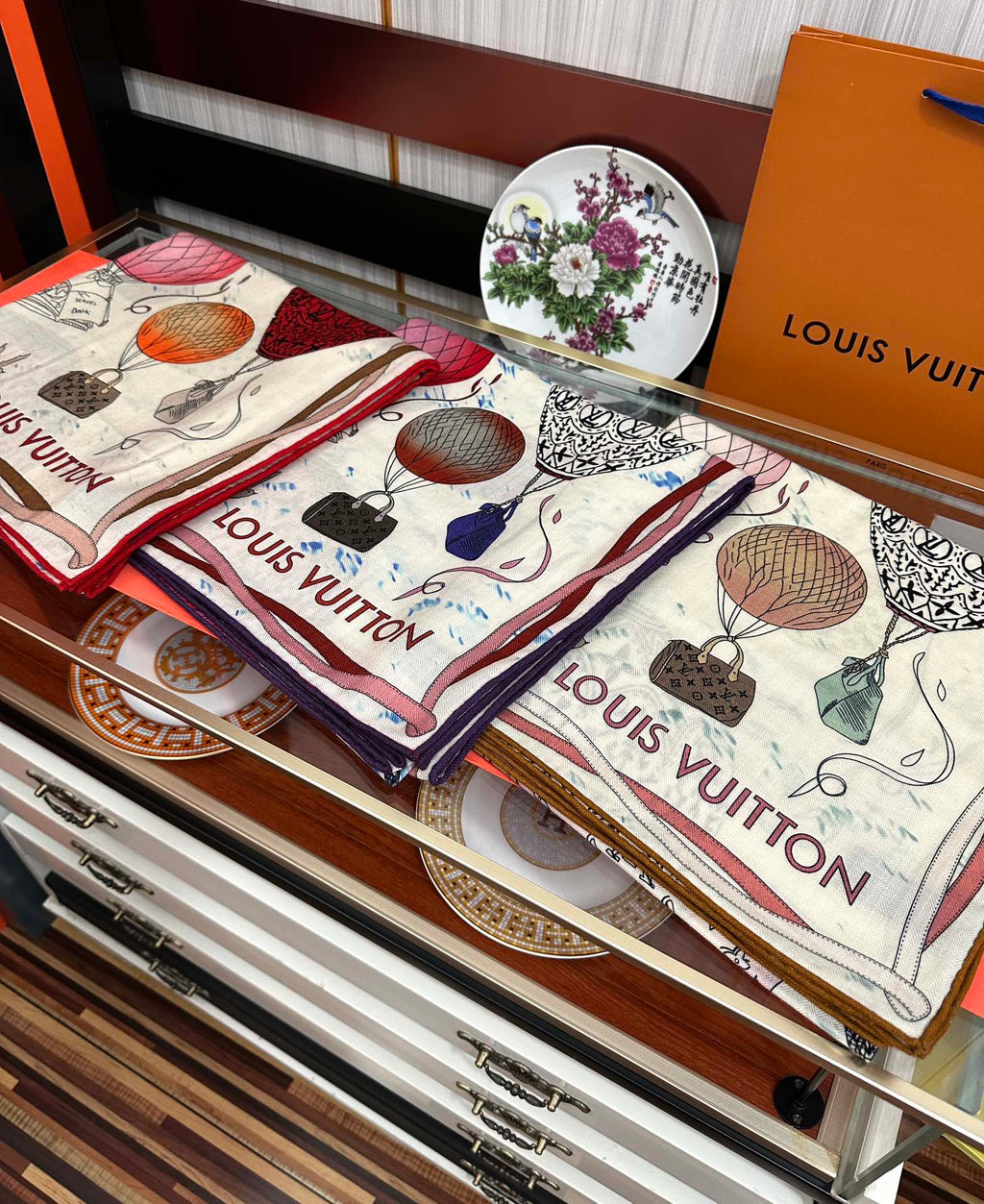 LOUIS VUITTON UP AND AWAY 140 CM SQUARE SILK SCARF COLORFUL 400072