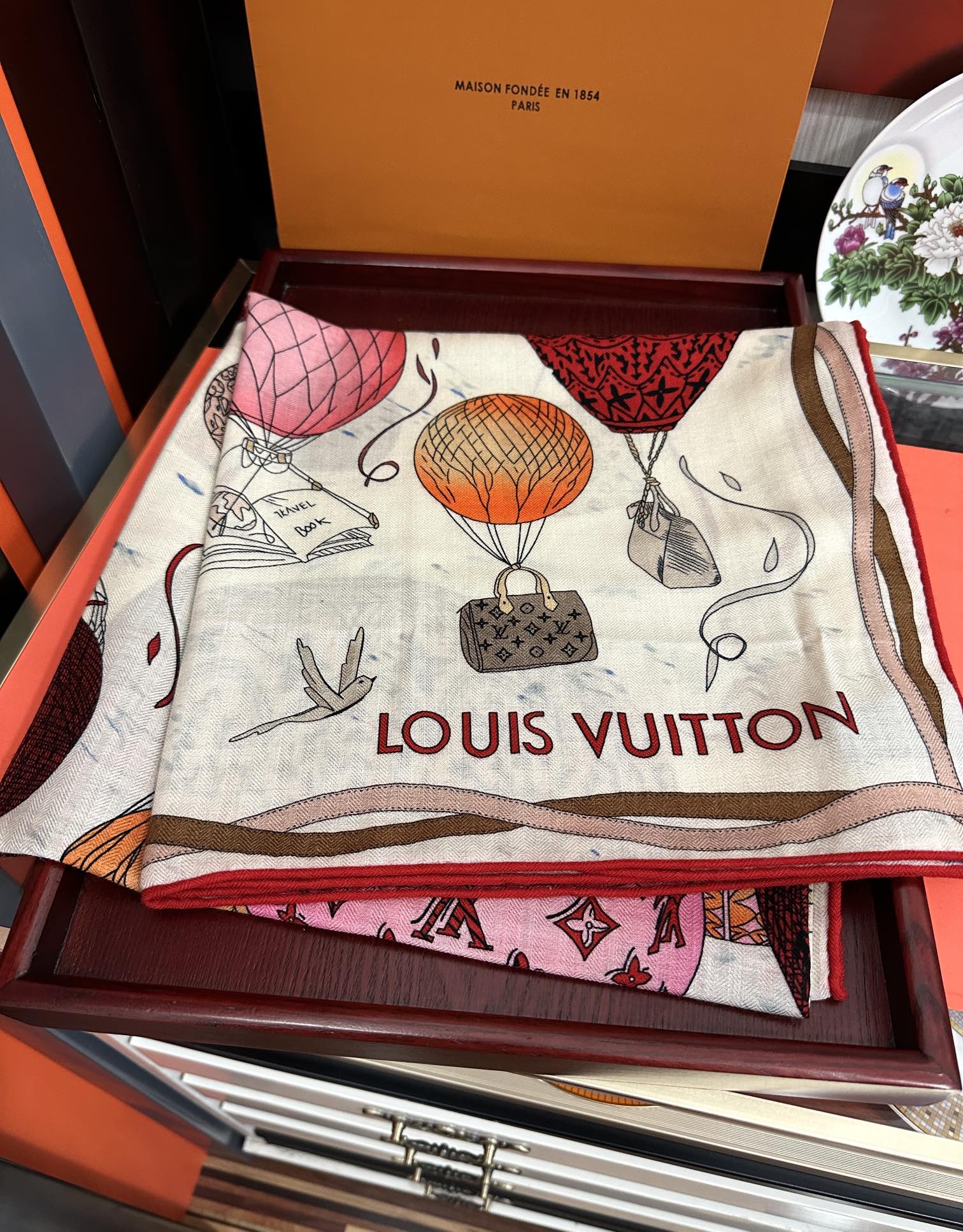 LOUIS VUITTON UP AND AWAY 140 CM SQUARE SILK SCARF COLORFUL 400072