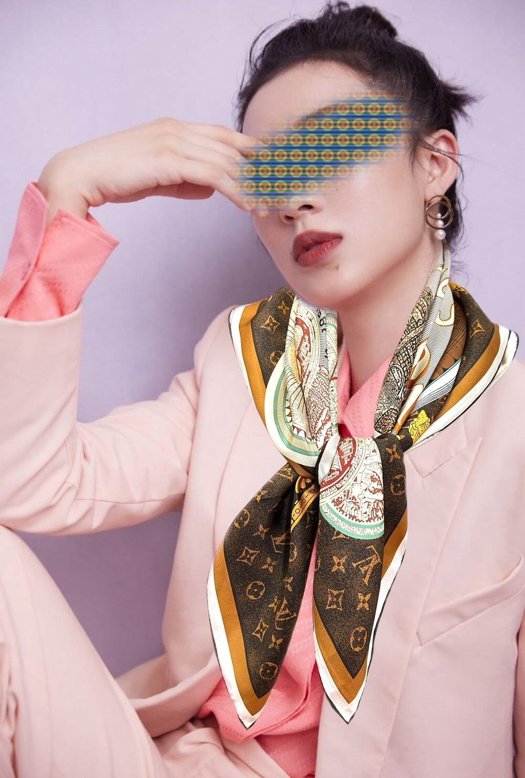 LOUIS VUITTON LV SCARF 90 CM IN SILK 730534