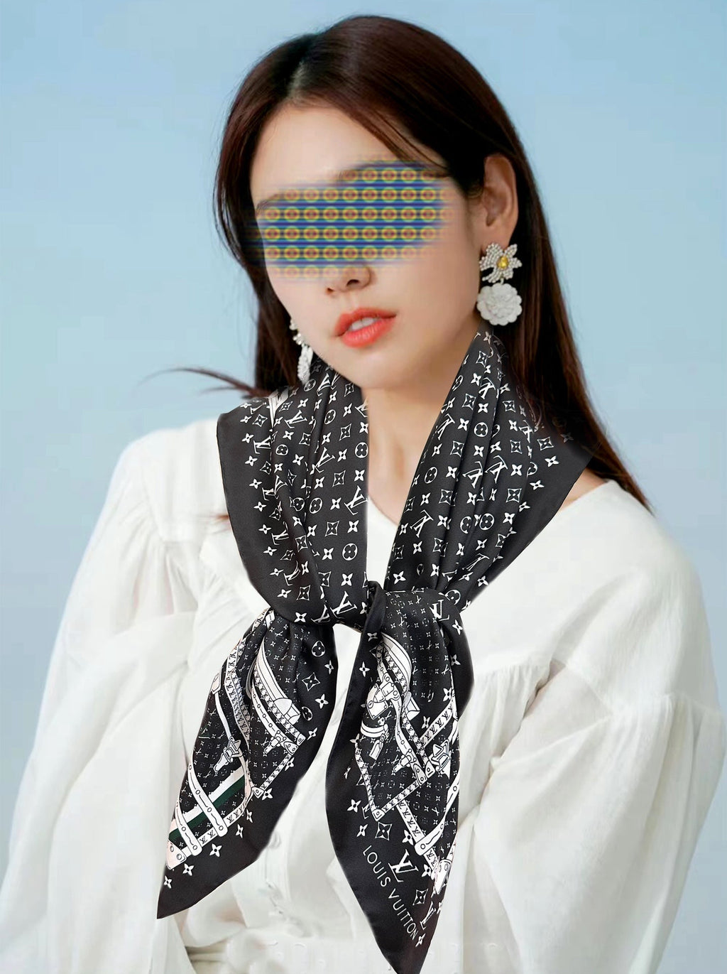 LOUIS VUITTON LV SCARF 90 CM IN SILK 733839