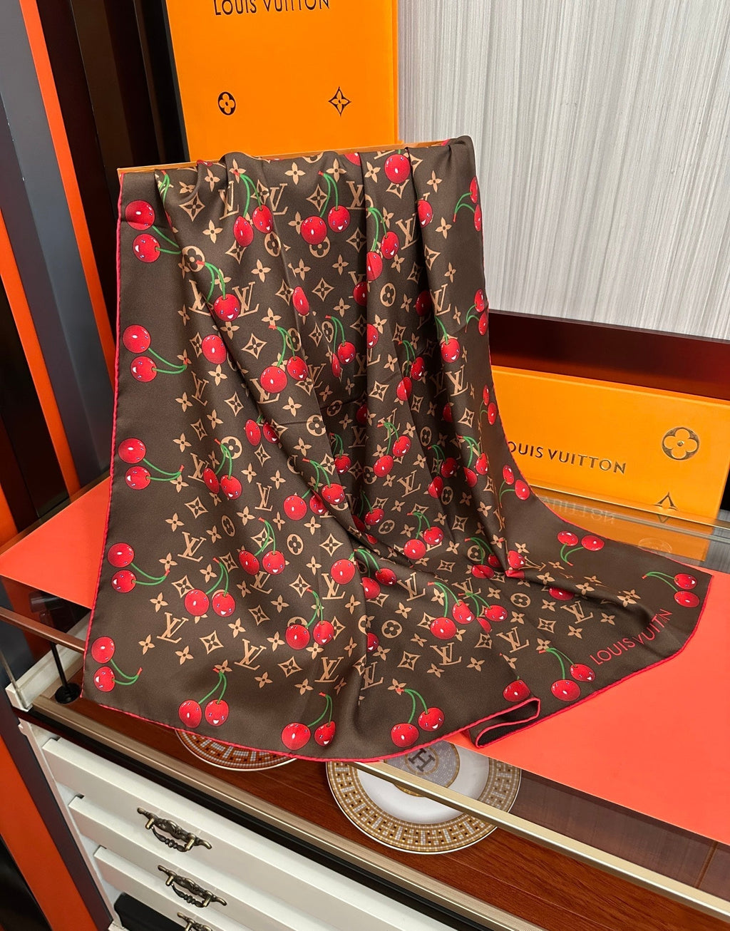 LOUIS VUITTON LV SCARF 90 CM IN SILK 05
