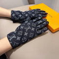 LOUIS VUITTON GLOVES IN BLACK MONOGRAM DENIM AND LAMBSKIN 460111