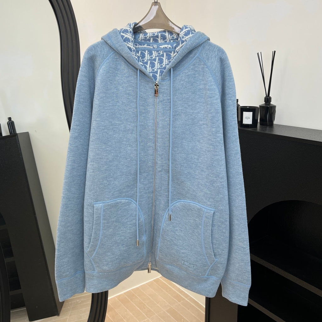 DIOR 25S HOODED ZIP-UP CARDIGAN 684