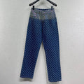 GUCCI Blue Monogram Crystal Embellished Jean