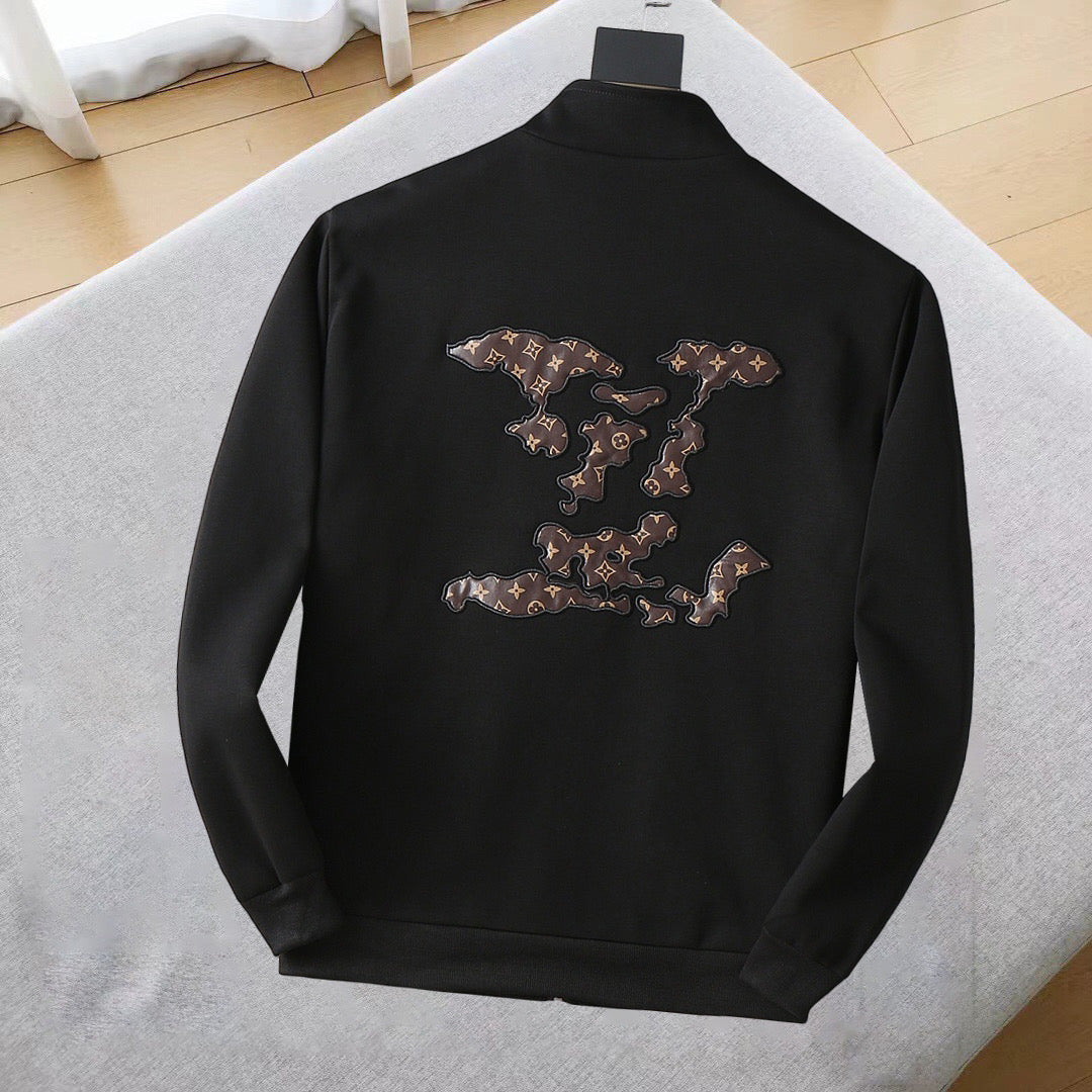 LOUIS VUITTON LV BLACK JACKET EMBROIDERED LOGO 239045