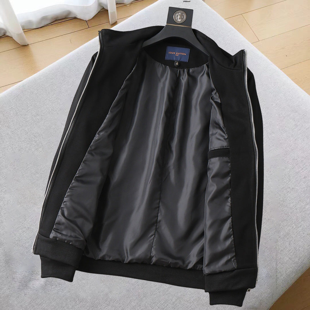 LOUIS VUITTON LV BLACK JACKET EMBROIDERED LOGO 239045