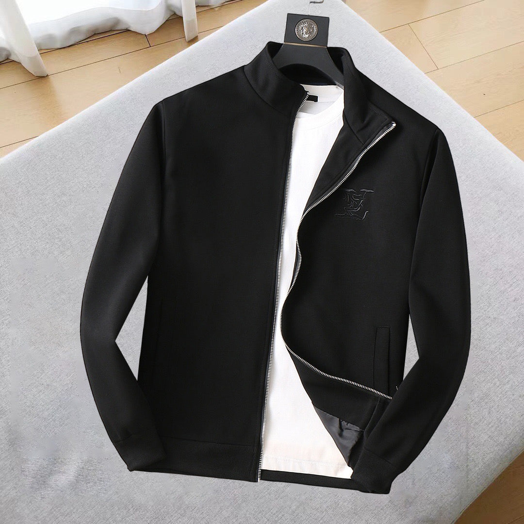 LOUIS VUITTON LV BLACK JACKET EMBROIDERED LOGO 239045
