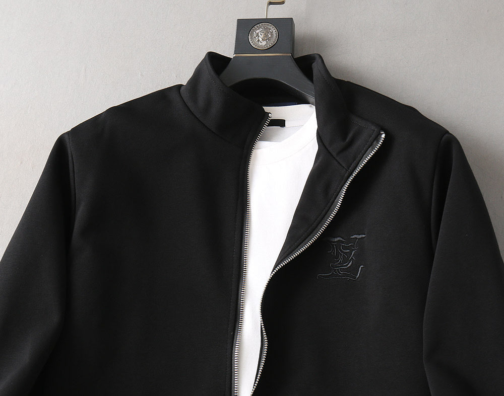 LOUIS VUITTON LV BLACK JACKET EMBROIDERED LOGO 239045