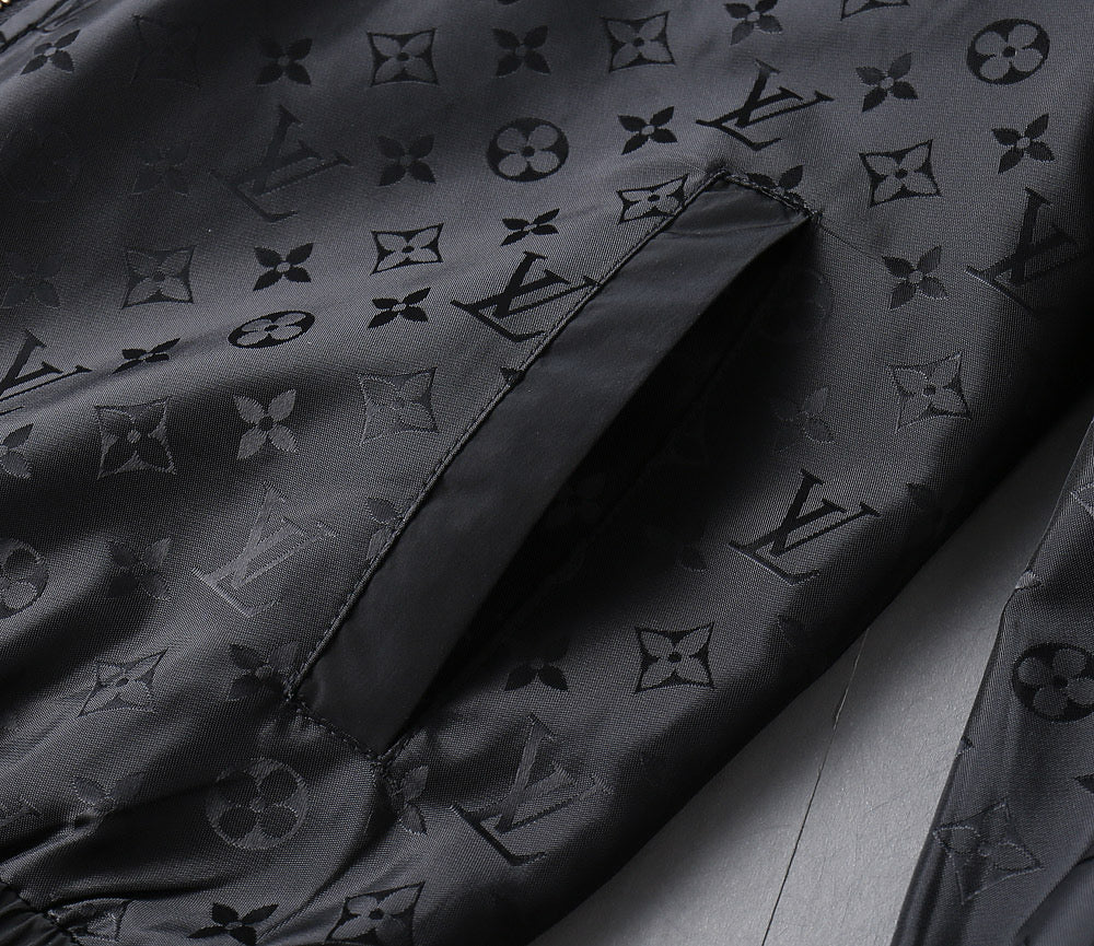 LOUIS VUITTON LV BLACK MONOGRAM HOODED JACKET 239052