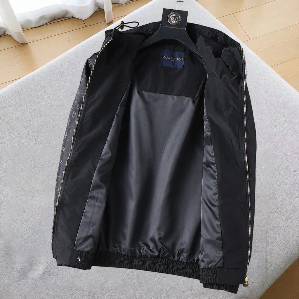 LOUIS VUITTON LV BLACK MONOGRAM HOODED JACKET 239052