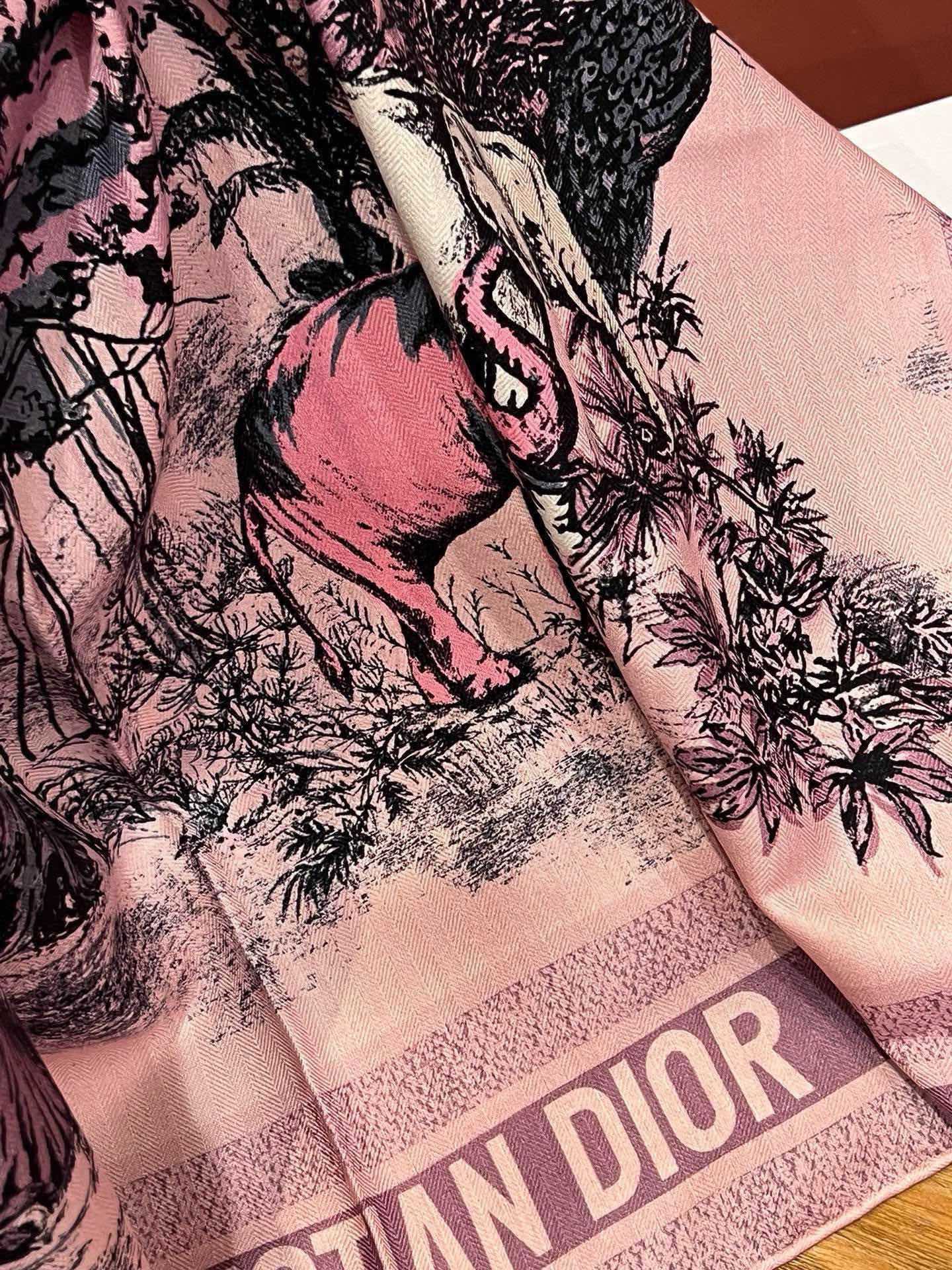 DIOR SQUARE SCARF 110 CM IN COLORFUL SILK VELEVET 389724
