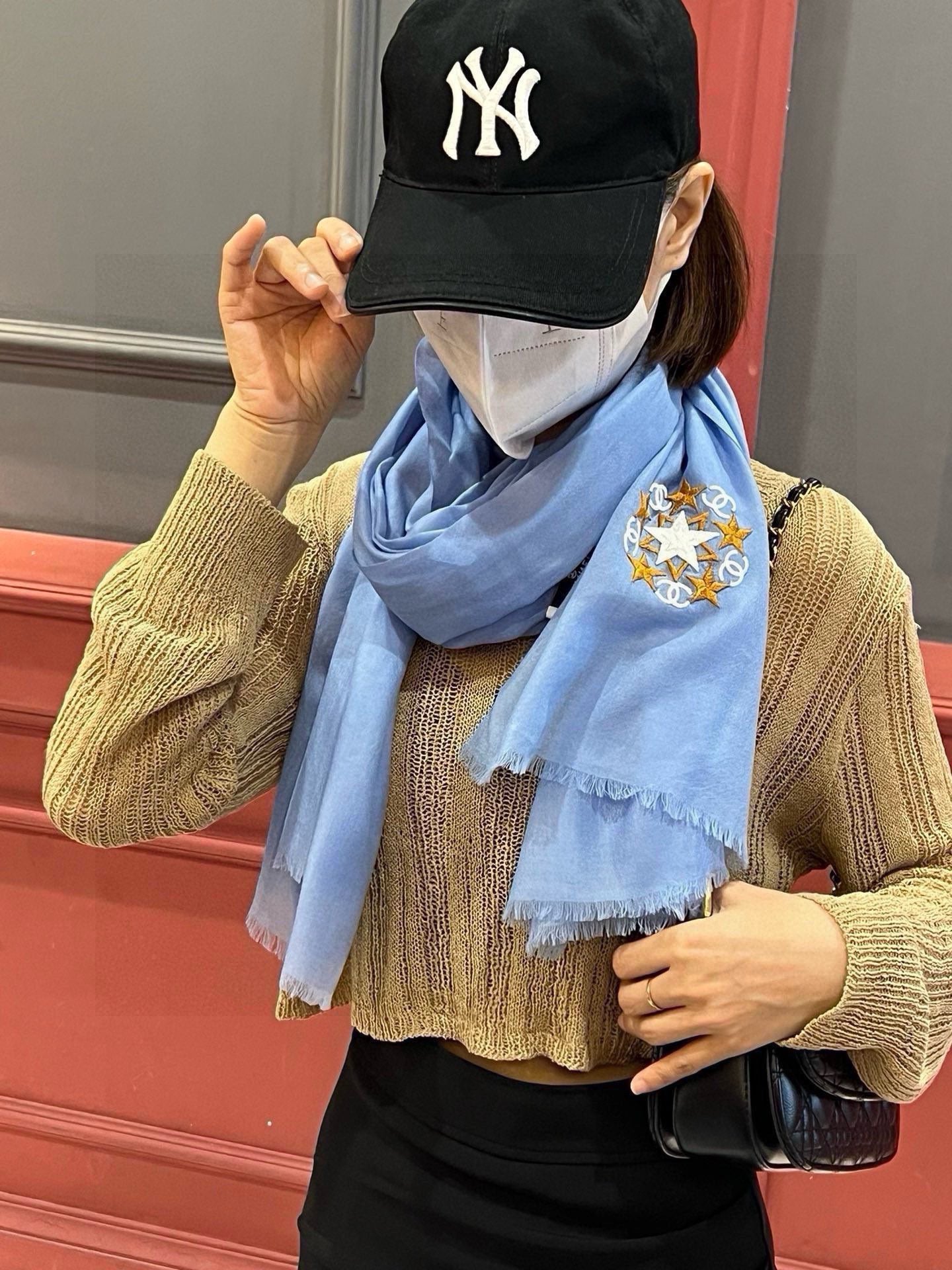 CHANEL SCARF 200 CM IN ELECTRIC BLUE CASHMERE 394616