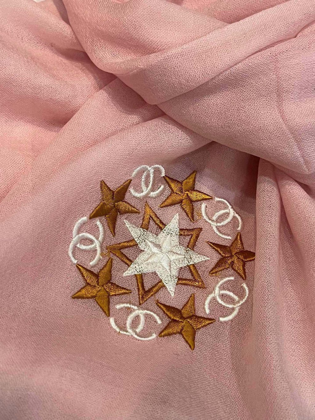 CHANEL SCARF 200 CM IN BLUSH PINK CASHMERE 394617