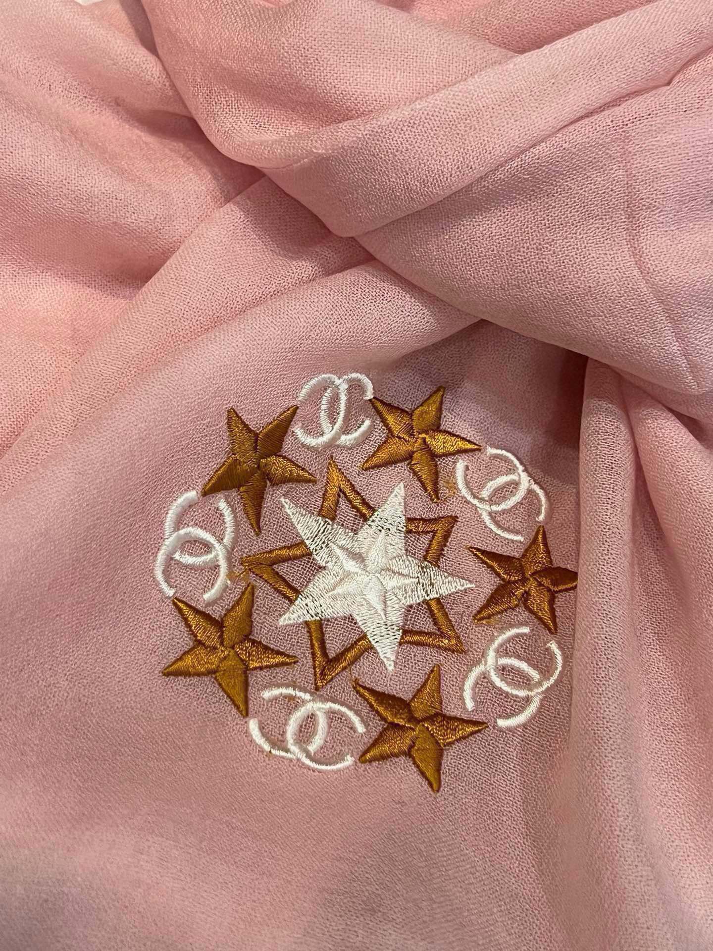 CHANEL SCARF 200 CM IN BLUSH PINK CASHMERE 394617