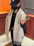 DIOR SCARF 180 CM IN ECRU TAN MONOGRAM CASHMERE 394644
