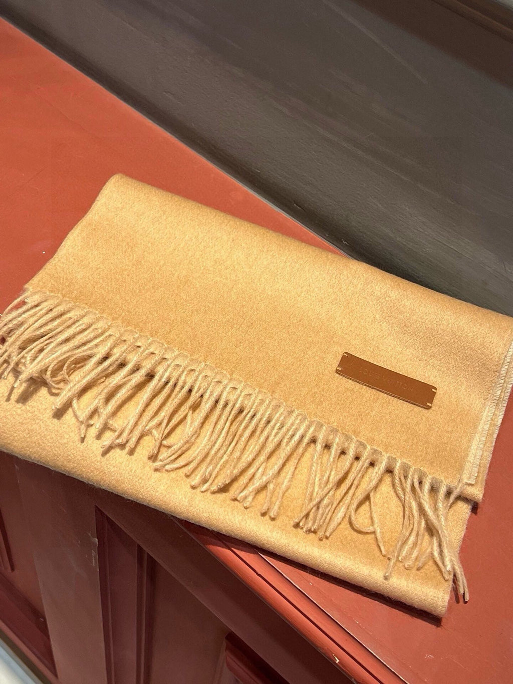 LOUIS VUITTON SCARF 180 CM IN MEDIUM BROWN CASHMERE 396482