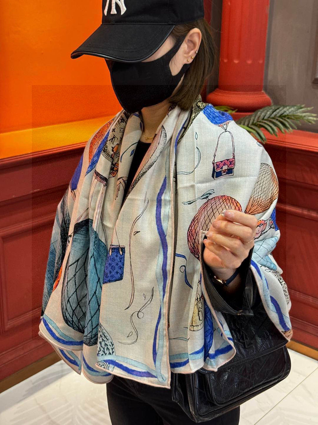 LOUIS VUITTON LV SCARF 140 CM IN WOOL MIX SILK 735798