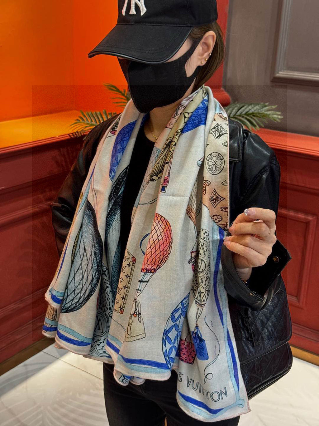 LOUIS VUITTON LV SCARF 140 CM IN WOOL MIX SILK 735798