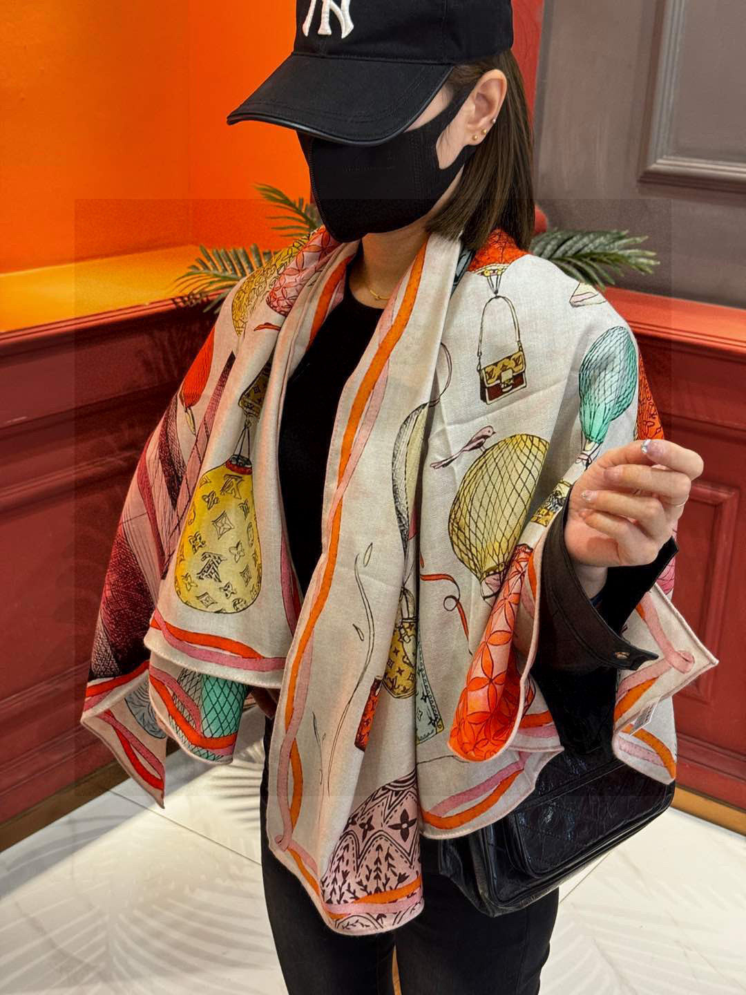LOUIS VUITTON LV SCARF 140 CM IN WOOL MIX SILK 735799