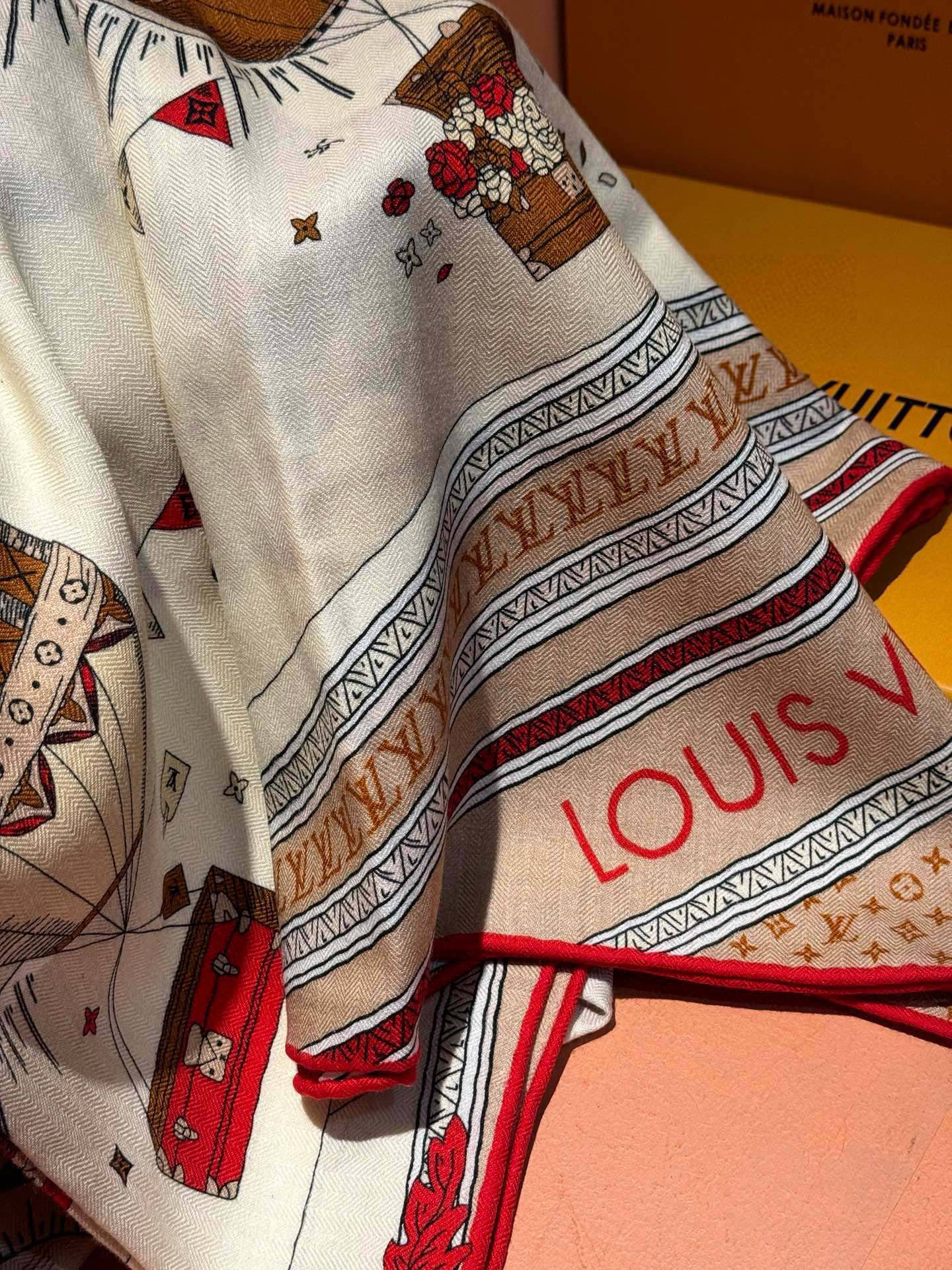 LOUIS VUITTON LV SCARF 140 CM IN SILK-CASHMERE BLEND 737275