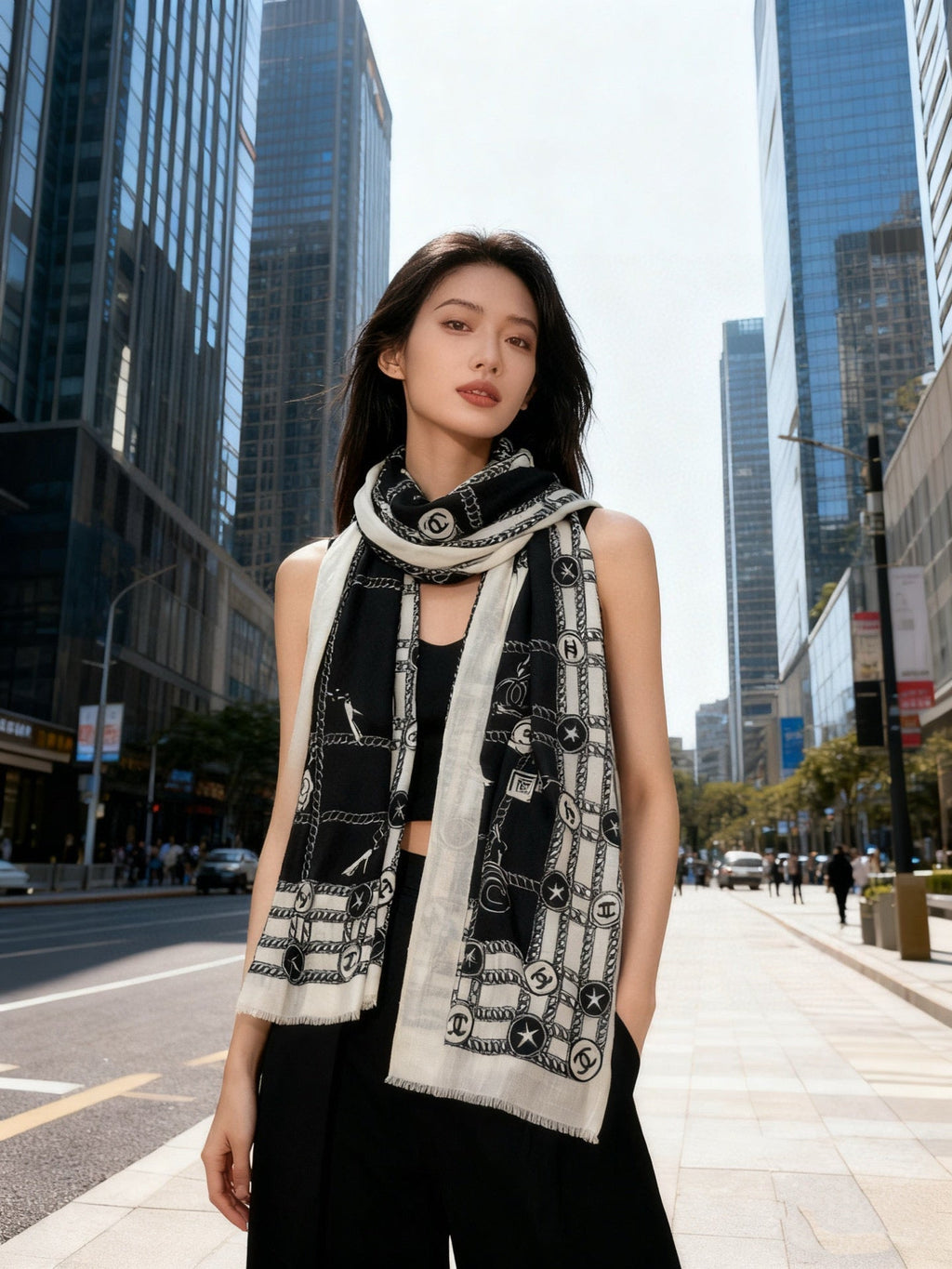 CHANEL 25S SCARF 200 IN CASHMERE 931949