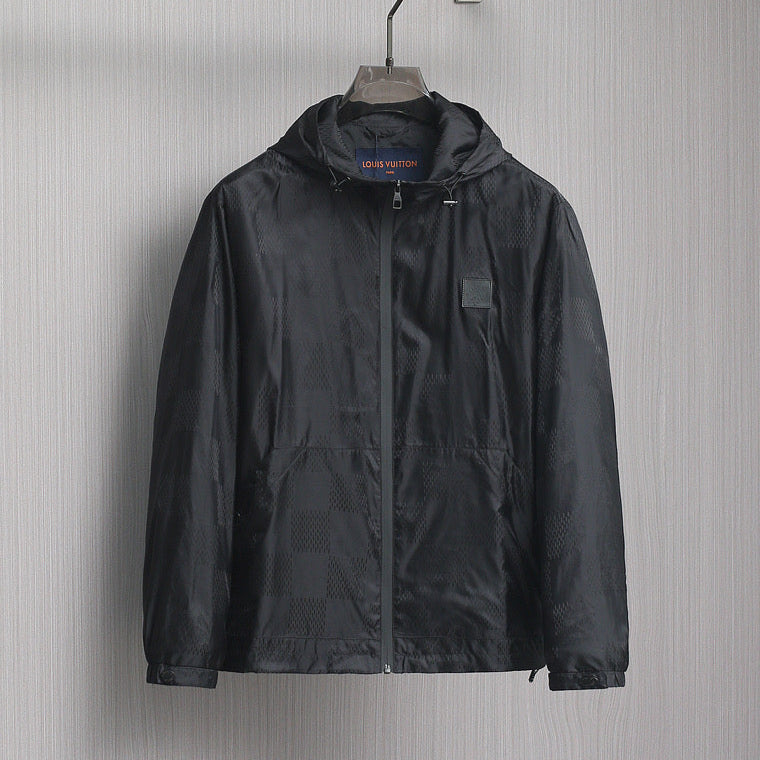 LOUIS VUITTON LV BLACK DAMIER WINDBREAKER JACKET 239097