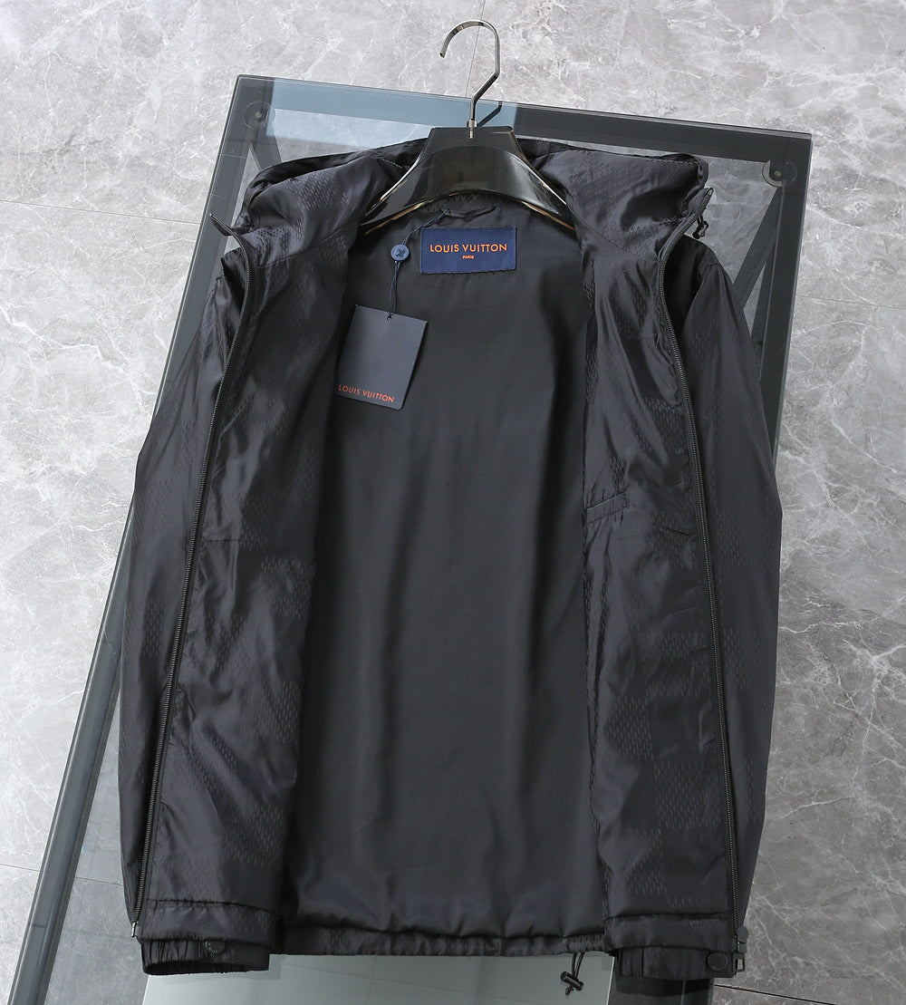 LOUIS VUITTON LV BLACK DAMIER WINDBREAKER JACKET 239097
