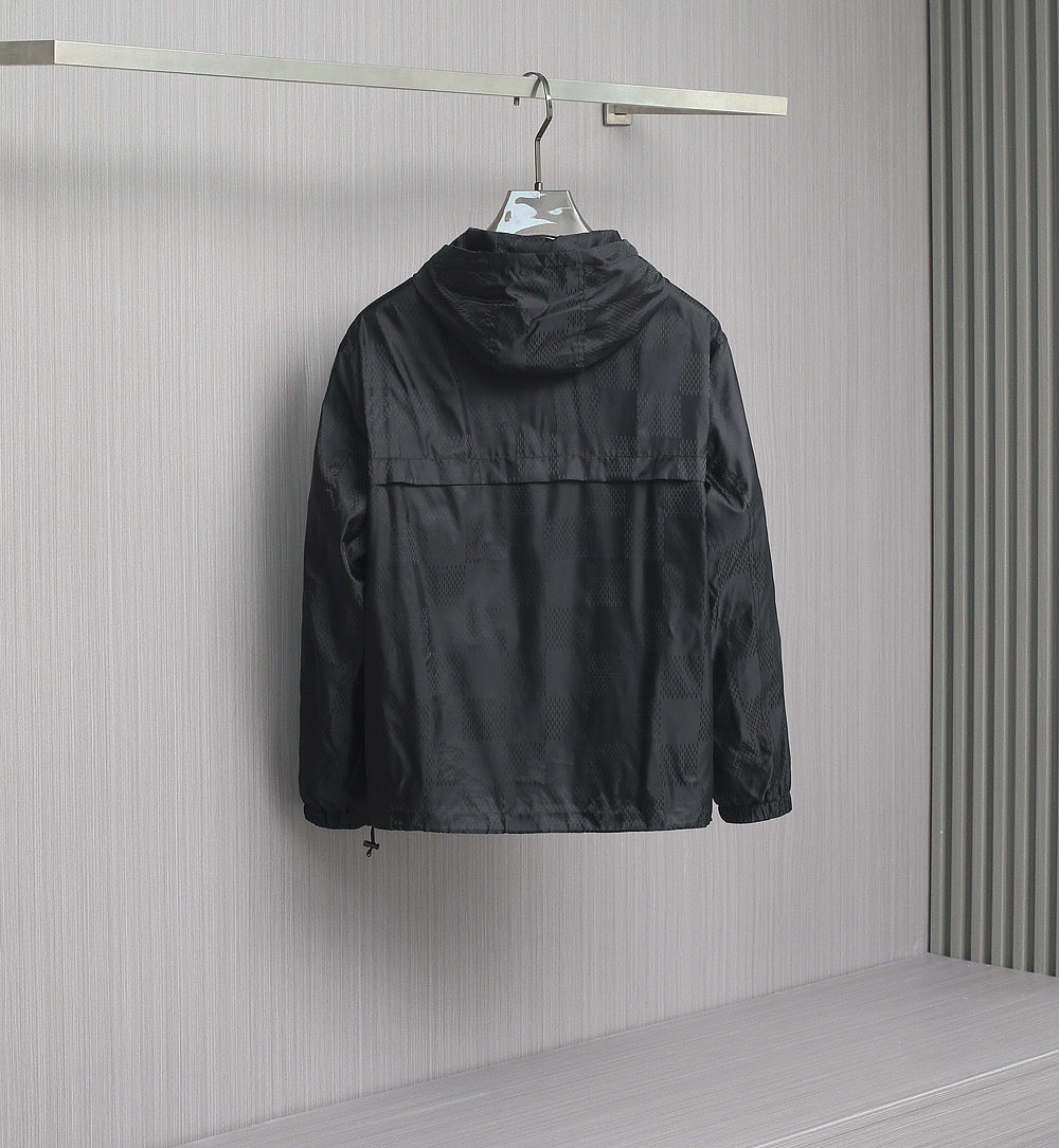 LOUIS VUITTON LV BLACK DAMIER WINDBREAKER JACKET 239097