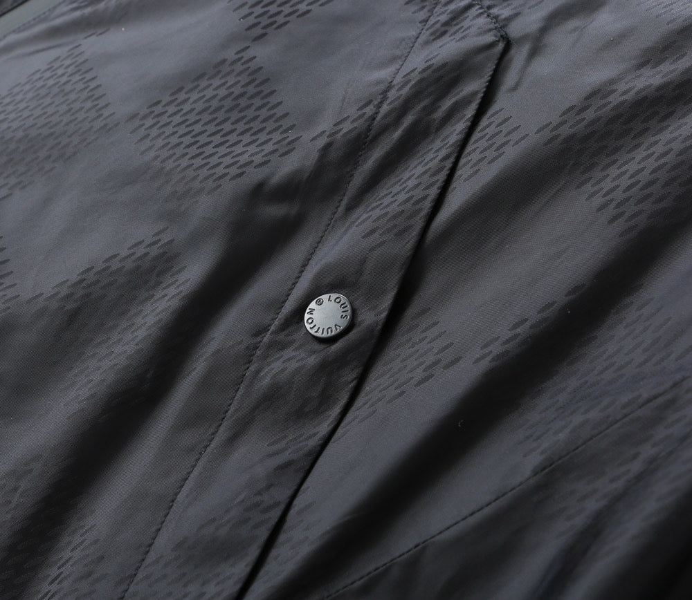 LOUIS VUITTON LV BLACK DAMIER WINDBREAKER JACKET 239097