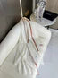 CHANEL SCARF 180 CM IN WHITE WITH RED BORDER CASHMERE SILK 287510