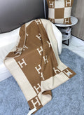HERMES AVALON THROW BLANKET 170 CM IN CIDER BROWN CASERE 294473