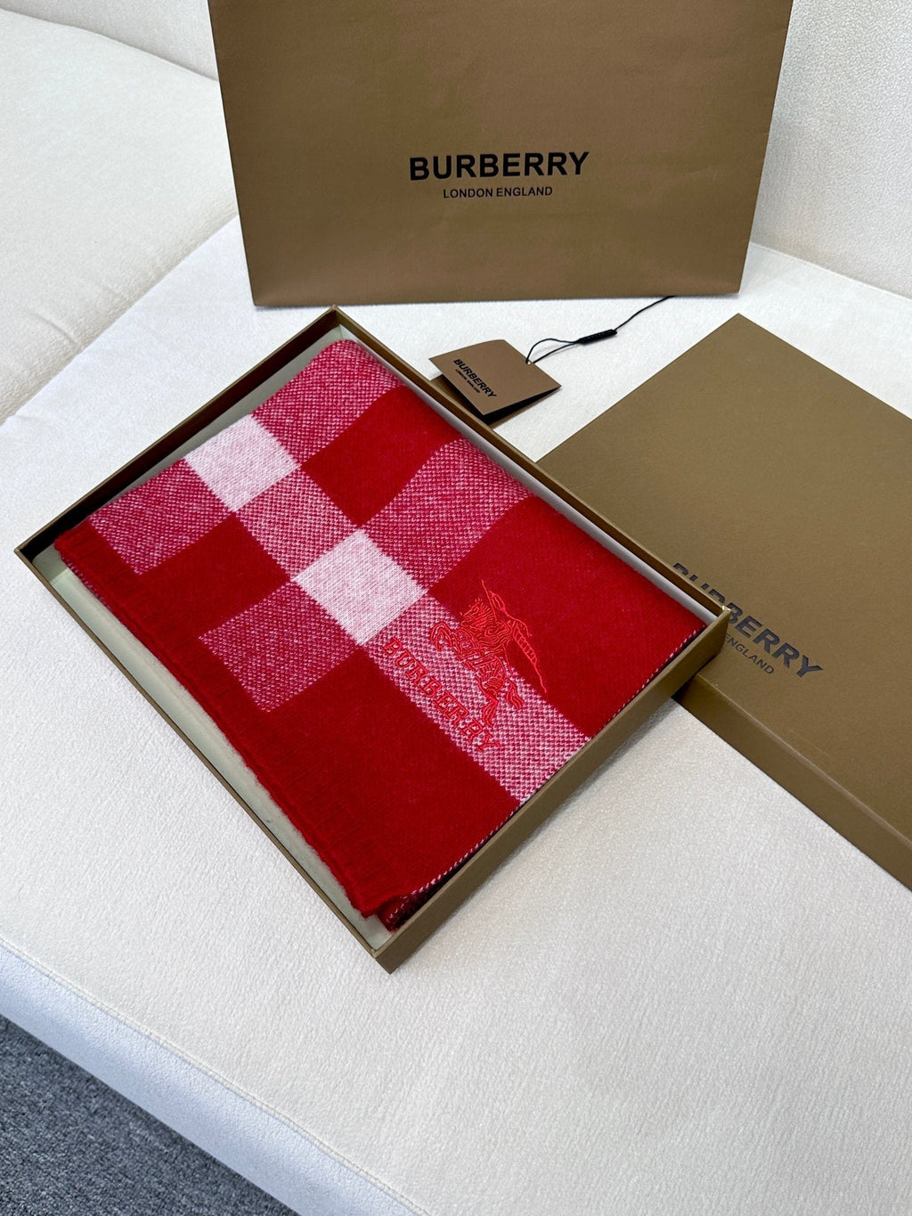 SCARF 190 CM IN CHERRY RED CASHMERE 398397