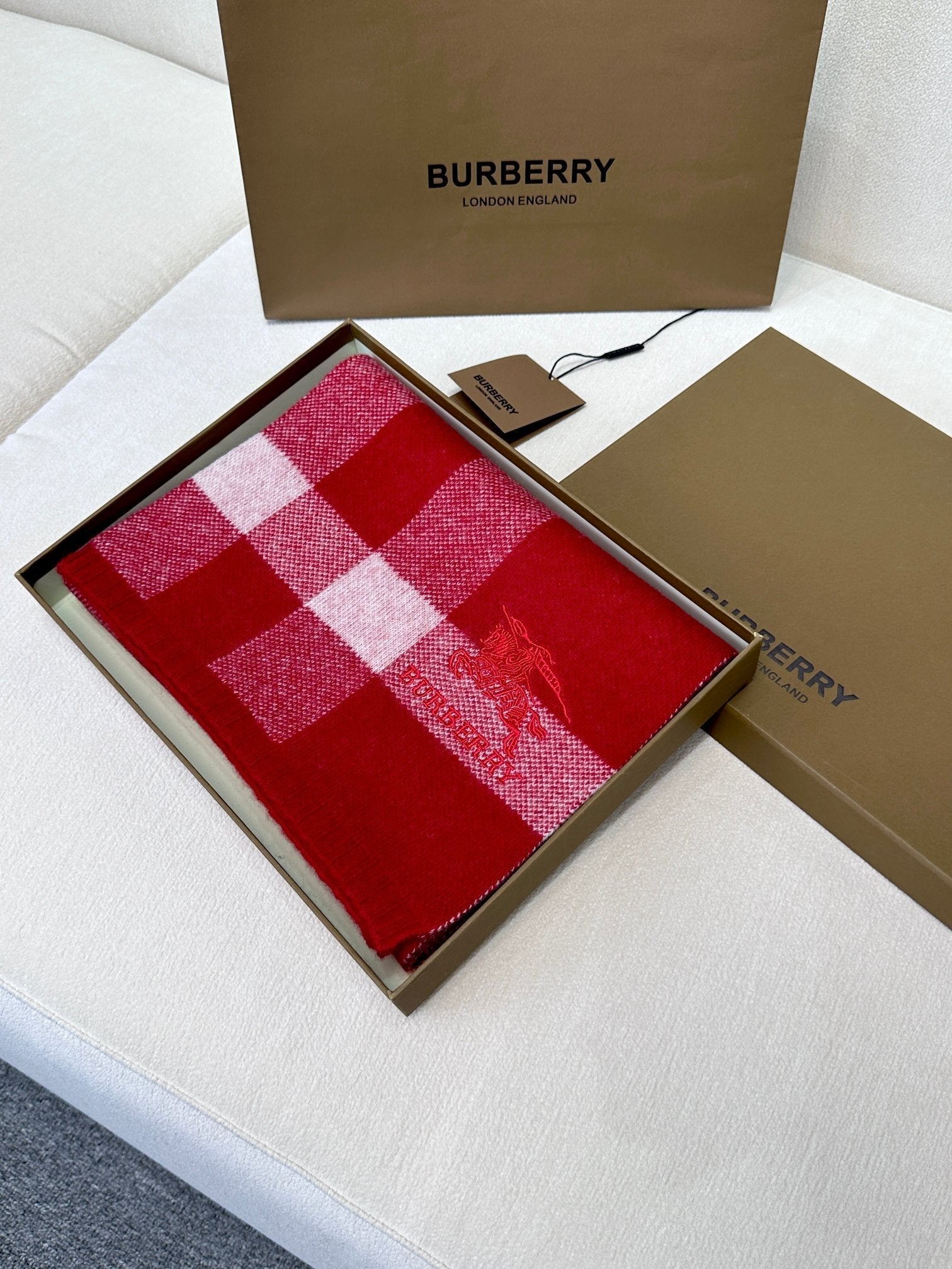 SCARF 190 CM IN CHERRY RED CASHMERE 398397