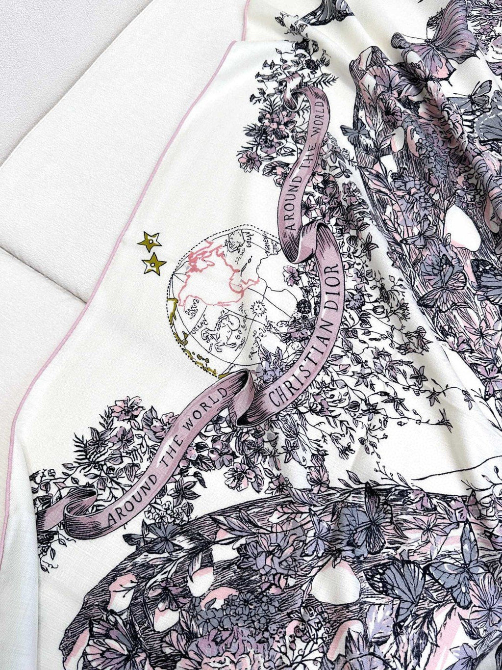 DIOR SQUARE SCARF 140 CM IN COLORFUL CASHMERE AND SILK 403837