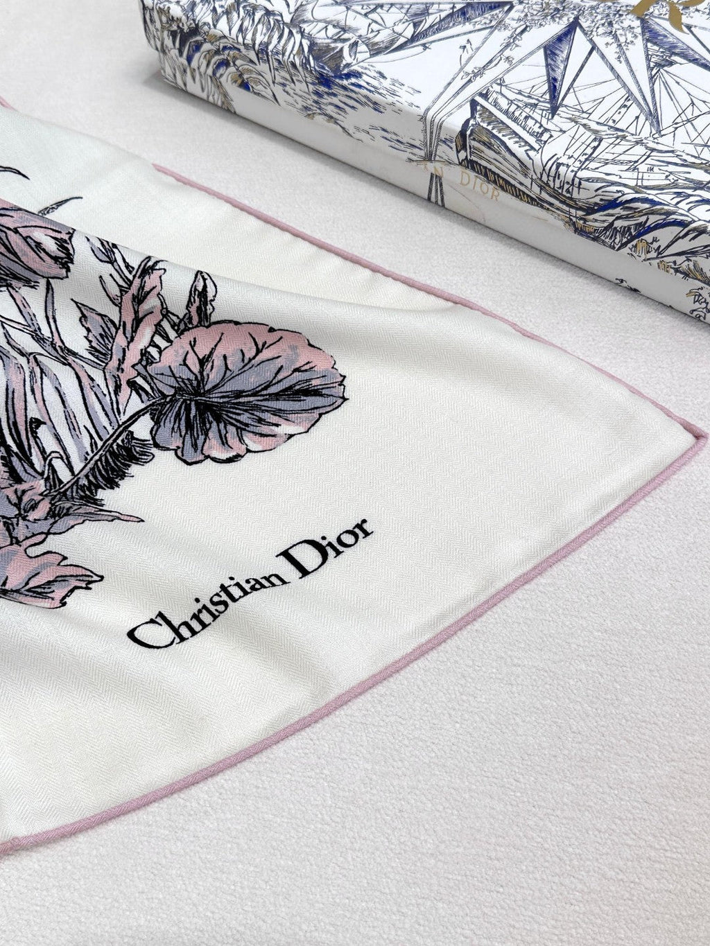 DIOR SQUARE SCARF 140 CM IN COLORFUL CASHMERE AND SILK 403837