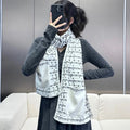 CHANEL SCARF 180 CM IN WHITE MIX BLACK CASHMERE 403851