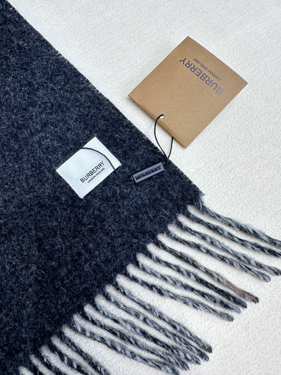 SCARF 180 CM IN BLACK AND LIGHT GRAY CASHMERE 407242